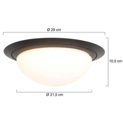 Straluma Strak klassieke LED plafonnière zwart inclusief LED><noscript><img width=