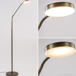 Straluma Strak klassieke leeslamp brons dimbaar> Vloerlampen|Leeslampen