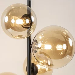 Straluma Strak klassieke tafellamp zwart met amber glas><noscript><img width=