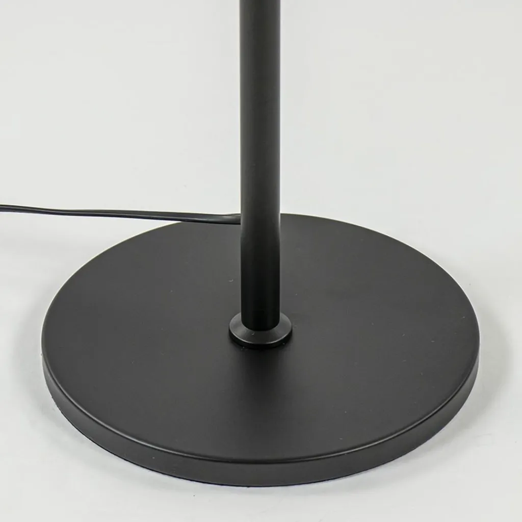 Straluma Strak klassieke vloerlamp zwart met amber glas 30 cm> Vloerlampen|Klassieke Verlichting