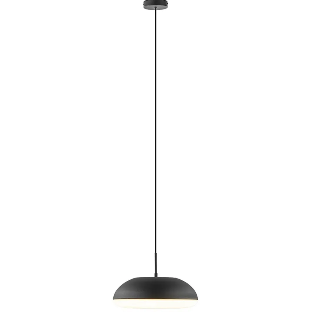 Straluma Strakke ronde hanglamp koepel mat zwart 38 cm> Eettafellampen|Eetkamerverlichting