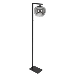 Straluma Strakke vloerlamp zwart met smoke glazen kap><noscript><img width=
