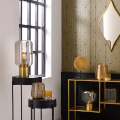 Straluma Tafellamp Arturan messing + smoke glas><noscript><img width=