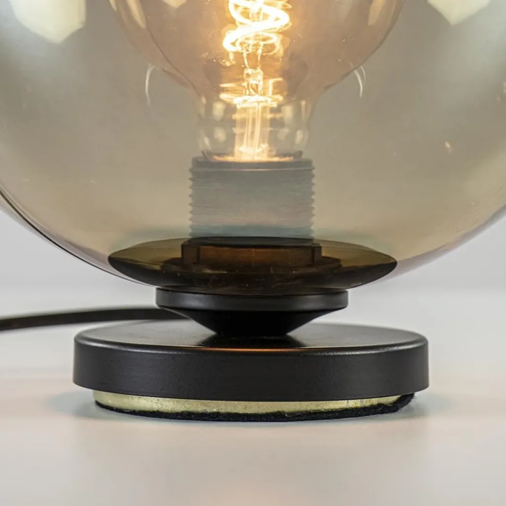 Straluma Tafellamp Bella zwart + smoke glas 25cm> Tafellampen|Luxe Verlichting