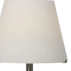 Straluma Tafellamp Calabro rvs met wit glas> Nachtkastlampen|Woonkamerlampen