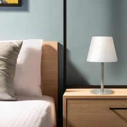 Straluma Tafellamp Calabro rvs met wit glas><noscript><img width=