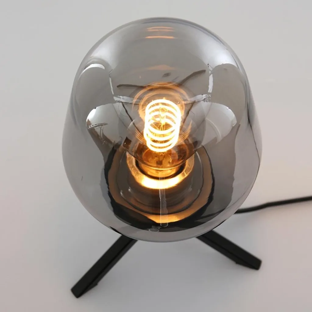 Straluma Tafellamp driepoot kegel smoke glas> Driepoot lampen|Woonkamerlampen