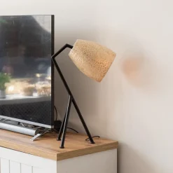 Straluma Tafellamp driepoot zwart/schelpen gold><noscript><img width=