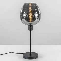 Straluma Tafellamp Fantasy op stang zwart + smoke glas> Tafellampen|Luxe Verlichting