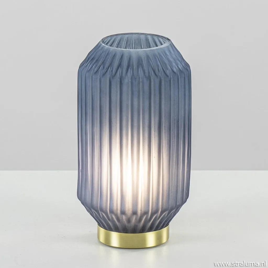 Straluma Tafellamp Ivot op batterij mat blauw groot> Tafellampen|Light and Living