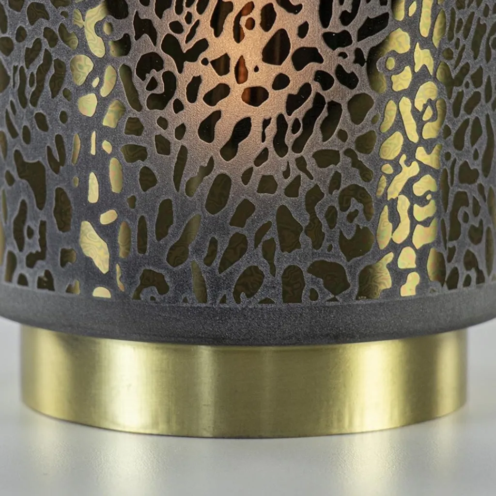 Straluma Tafellamp Leopard op batterij donker grijs met goud> Tafellampen|Light and Living