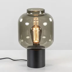 Straluma Tafellamp Lett zwart + smoke glas 20cm> Tafellampen|Design Verlichting