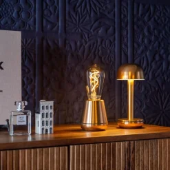 Straluma Tafellamp met oplaadbare batterij goud/smoke dimbaar><noscript><img width=