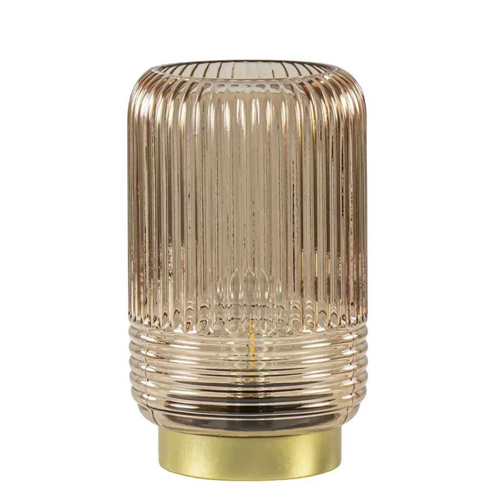 Straluma Tafellamp op batterij Lipa amber glas> Light and Living|Woonkamerlampen