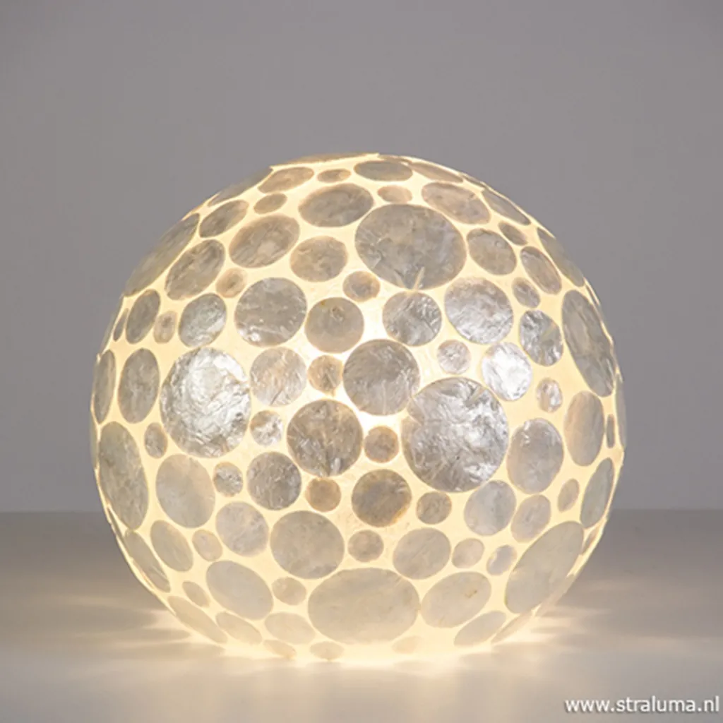 Straluma Tafellamp schelpen bol wit> Schelpenlampen|Woonkamerlampen