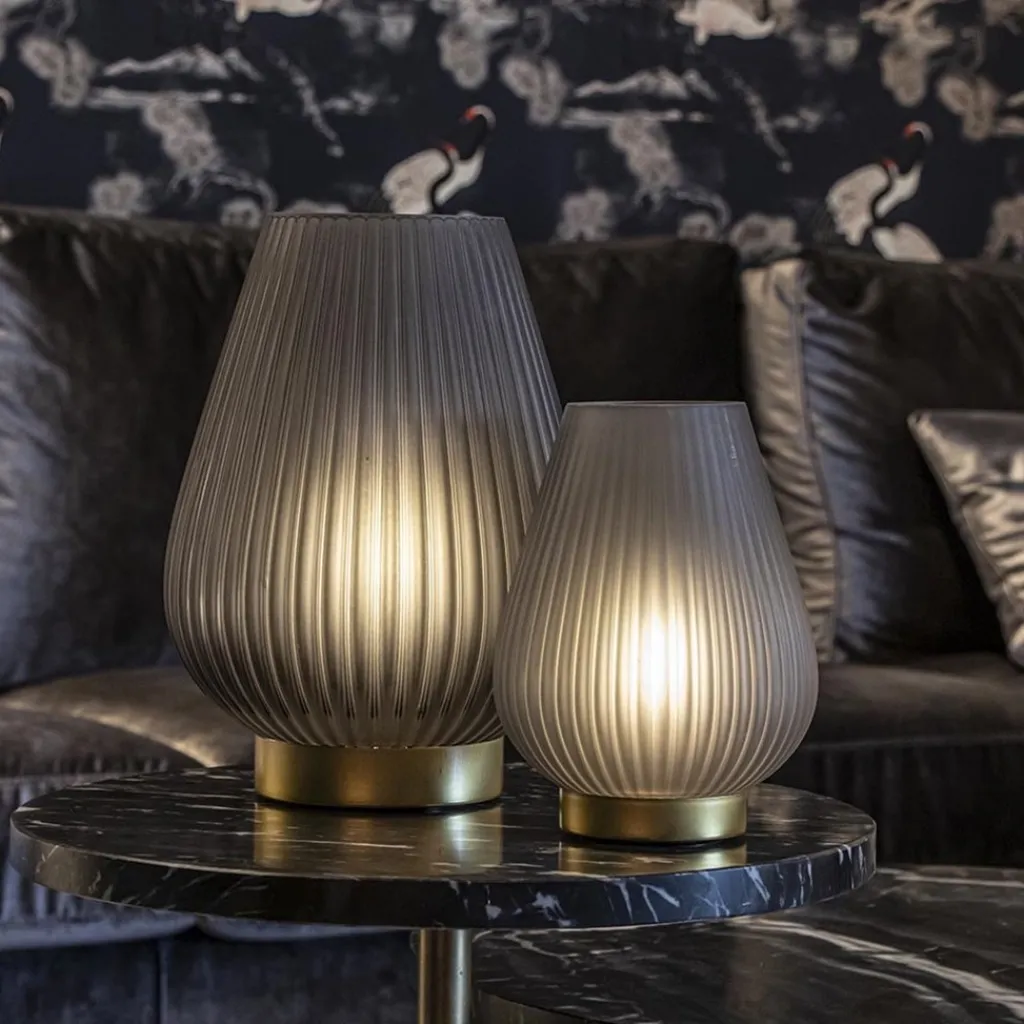 Straluma Tafellamp Tajera op batterij mat grijs/goud> Tafellampen|Light and Living