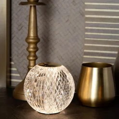 Straluma Tafellamp transparant/goud oplaadbaar en dimbaar><noscript><img width=