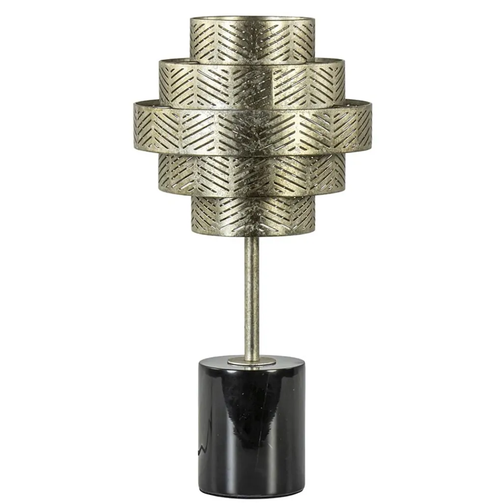 Straluma Tafellamp Vegas oud zilver/marmer zwart> Tafellampen|Decoratieve Verlichting