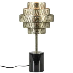 Straluma Tafellamp Vegas oud zilver/marmer zwart> Tafellampen|Decoratieve Verlichting