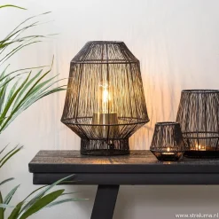 Straluma Tafellamp Vitora mat zwart met bronzen fitting><noscript><img width=