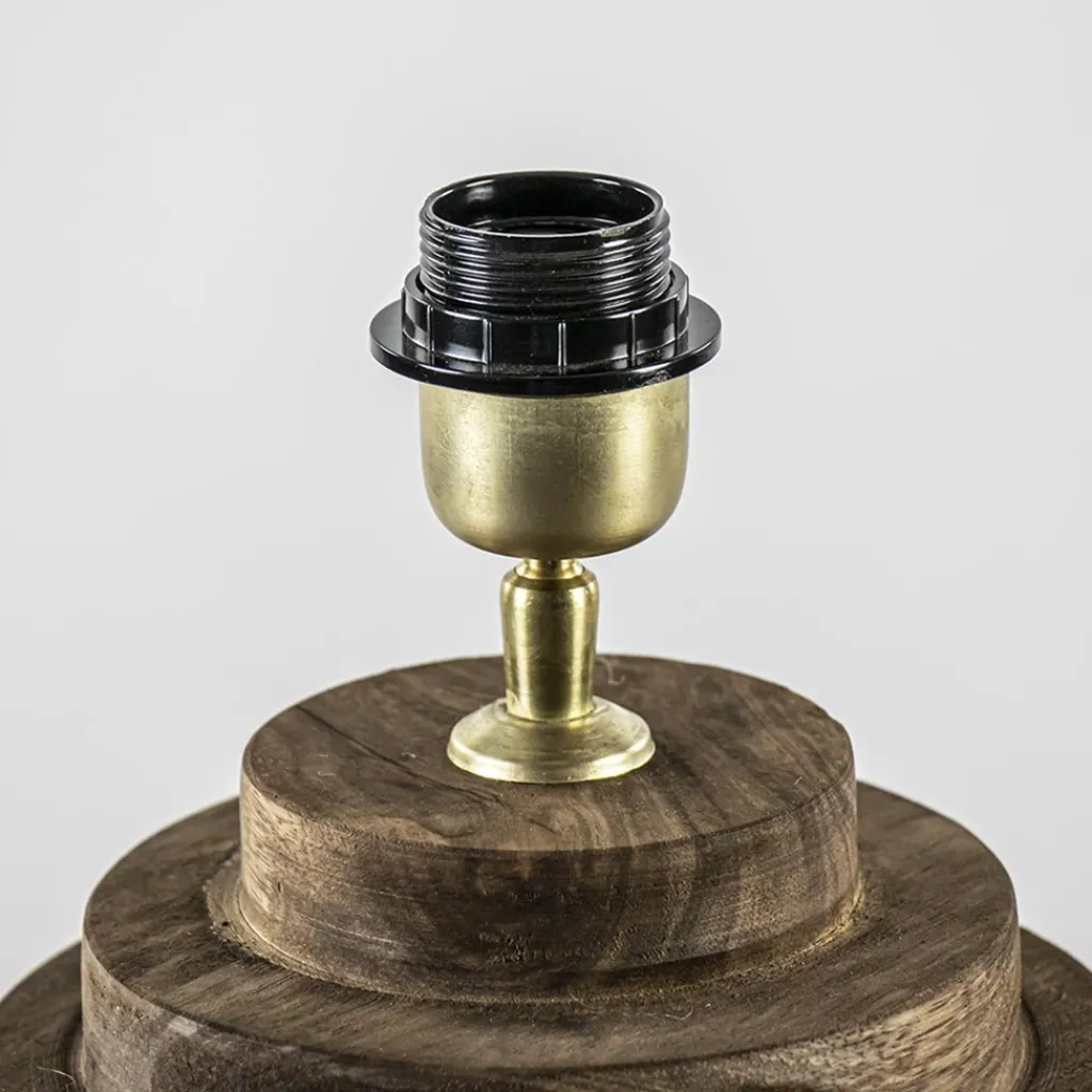 Straluma Tafellamp voet Racco donkerbruin hout excl.kap L&L> Light and Living|Schemerlampen