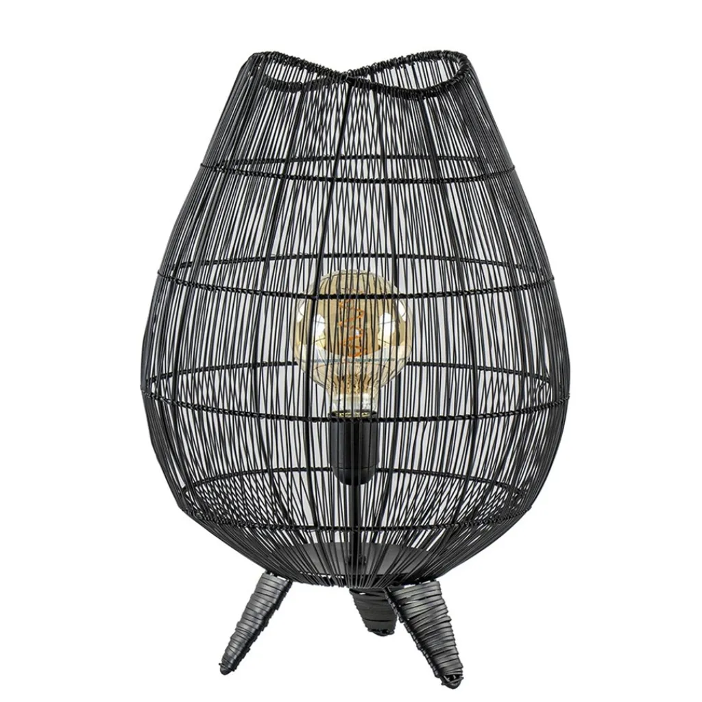 Straluma Tafellamp Yumi zwart op pootjes Light and Living> Tafellampen|Draadlampen