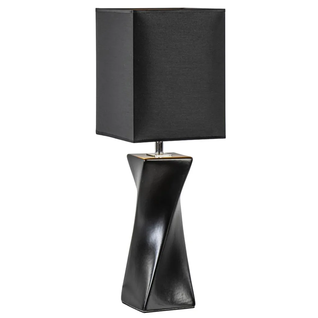 Straluma Tafellamp zwart keramiek inclusief kap zwart/goud> Tafellampen|Schemerlampen