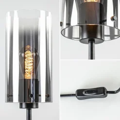 Straluma Tafellamp zwart met cilinder kap smoke gradiënt><noscript><img width=