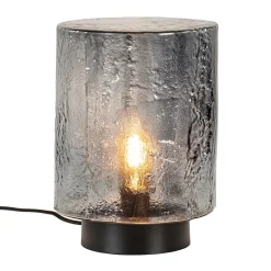 Straluma Tafellamp zwart met robuuste glazen kap> Tafellampen|Lifestyle Verlichting