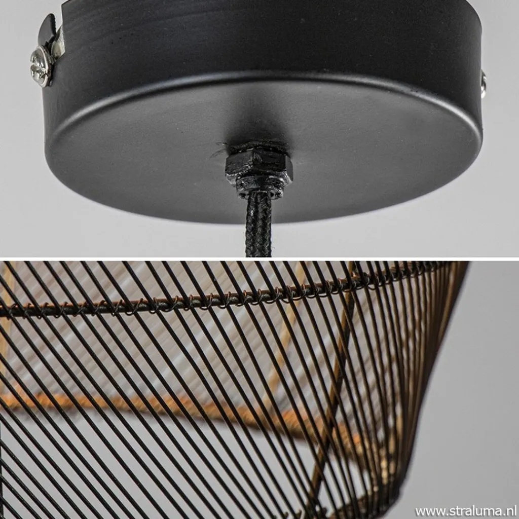 Straluma Trendy draad hanglamp Meya zwart/goud> Draadlampen|Light and Living
