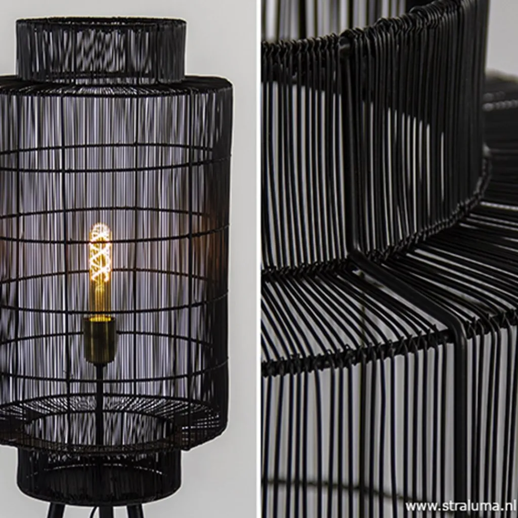 Straluma Trendy draad-vloerlamp Gruaro zwart> Draadlampen|Light and Living