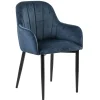 Straluma Trendy eetkamerstoel blauw met armleuning> Eetkamerstoelen