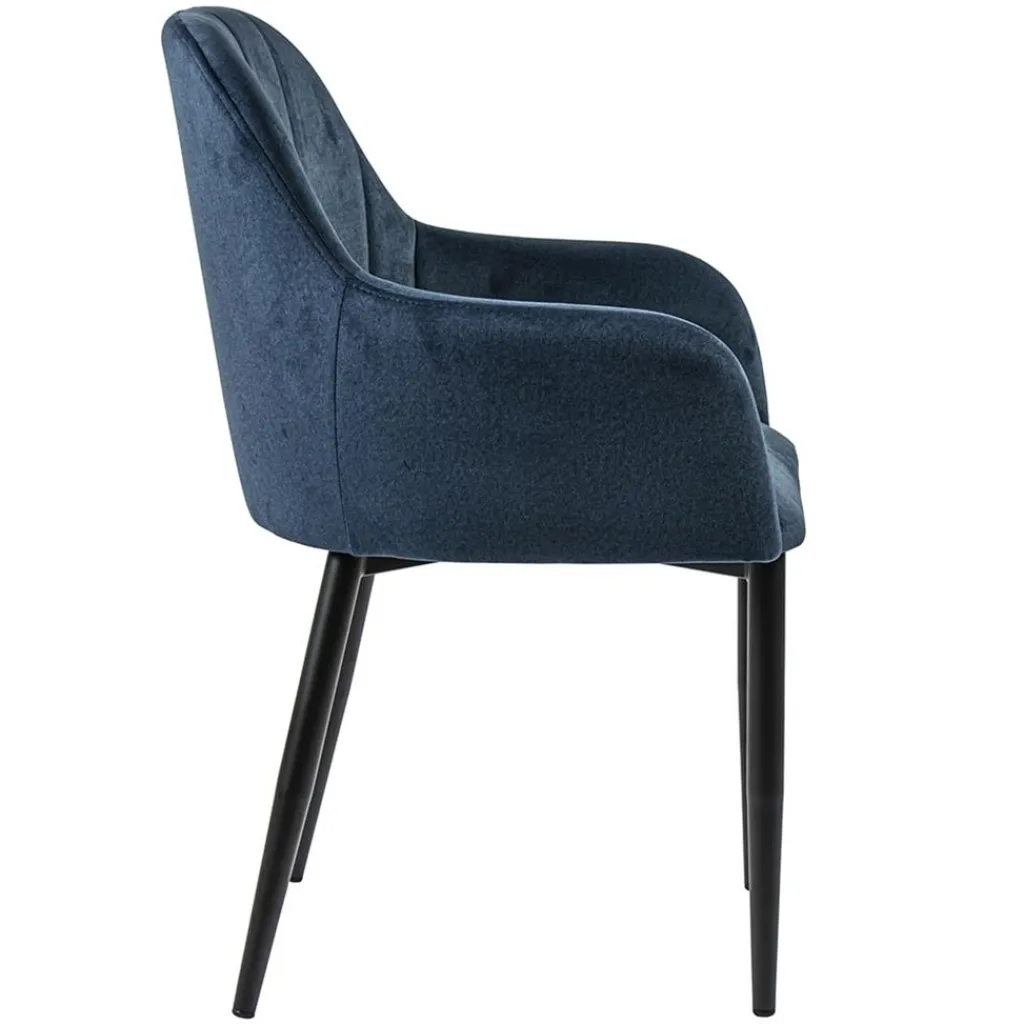 Straluma Trendy eetkamerstoel blauw met armleuning> Eetkamerstoelen