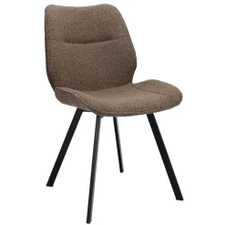 Straluma Trendy eetkamerstoel stof bruin met zwarte poot> Eetkamerstoelen