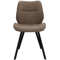 Straluma Trendy eetkamerstoel stof bruin met zwarte poot> Eetkamerstoelen