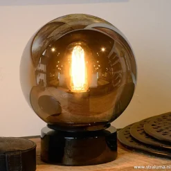 Straluma Trendy glazen tafellamp smokey><noscript><img width=