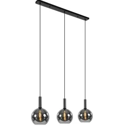 Straluma Trendy hanglamp met smoke/titanium glazen bollen> Eettafellampen|Pendel Lampen