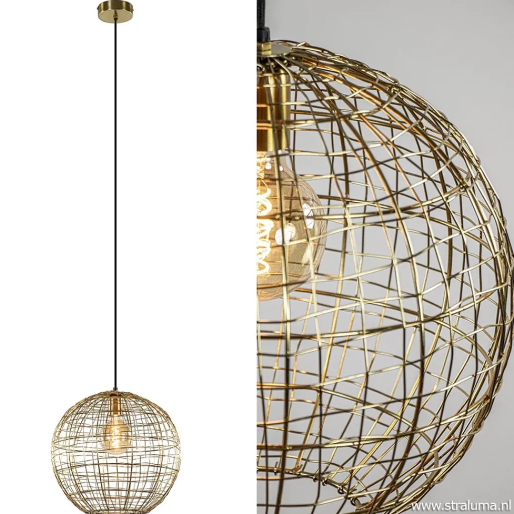 Straluma Trendy hanglamp Mirana goud L&L> Draadlampen|Light and Living