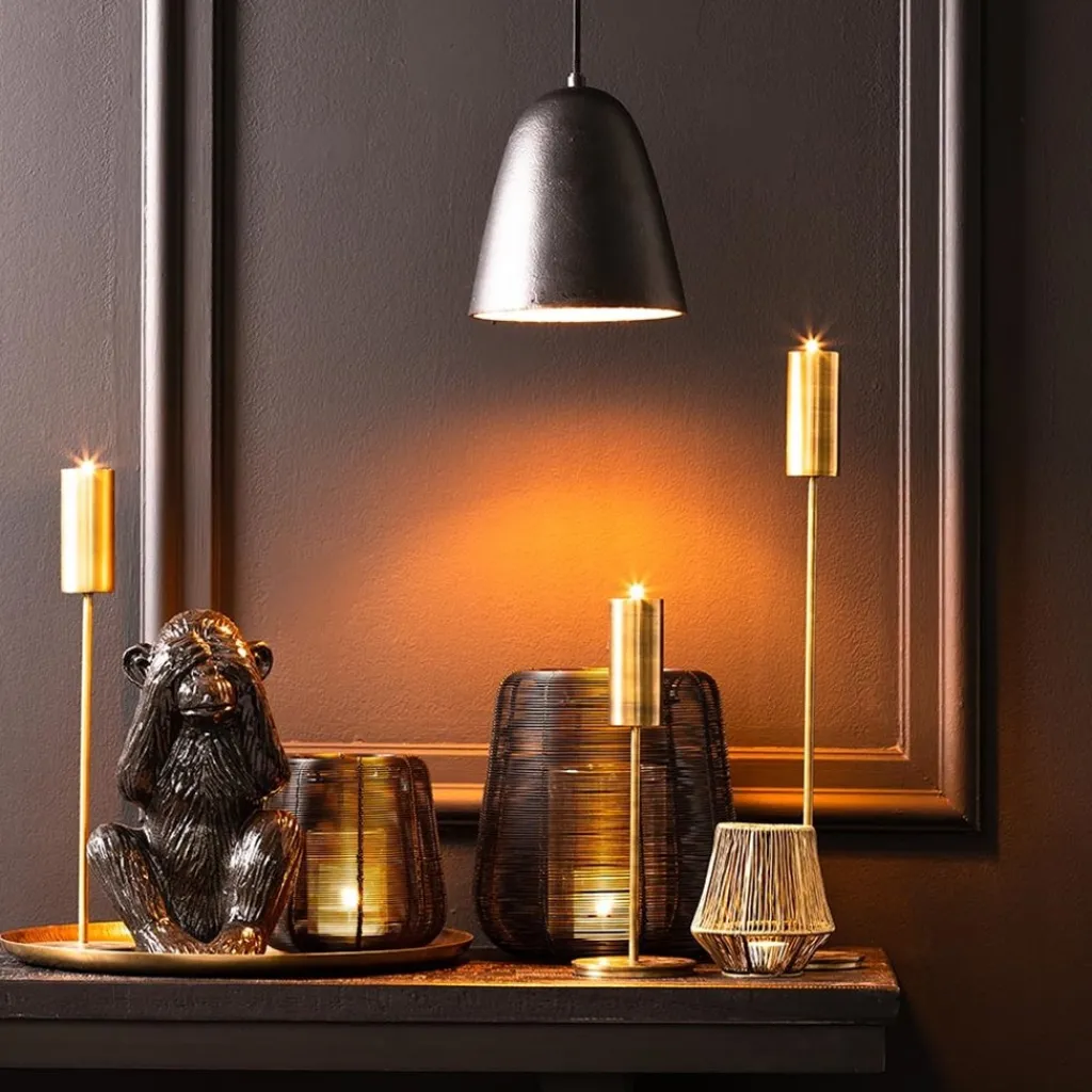 Straluma Trendy hanglamp Sumeri mat zwart met goud> Light and Living|Halverlichting