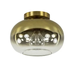 Straluma Trendy plafondlamp goud met goud gradiënt glas> Plafondlampen|Retro Verlichting
