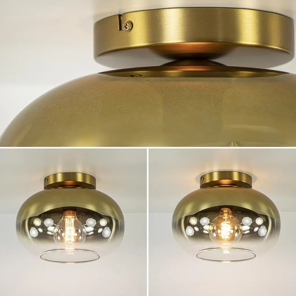 Straluma Trendy plafondlamp goud met goud gradiënt glas> Plafondlampen|Retro Verlichting