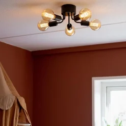 Straluma Trendy plafondlamp mat zwart exclusief lichtbron><noscript><img width=