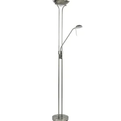 Straluma Uplighter met leesarm New Luna nikkel> Vloerlampen|Leeslampen