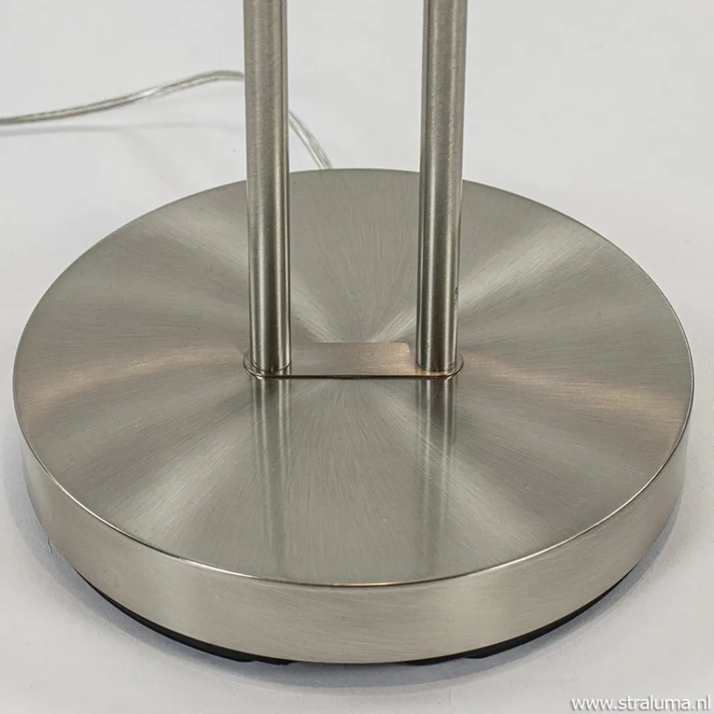 Straluma Uplighter met leesarm New Luna nikkel> Vloerlampen|Leeslampen