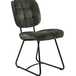 Straluma Velourse eetkamerstoel met zwarte poten> Eetkamerstoelen