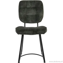 Straluma Velourse eetkamerstoel met zwarte poten> Eetkamerstoelen