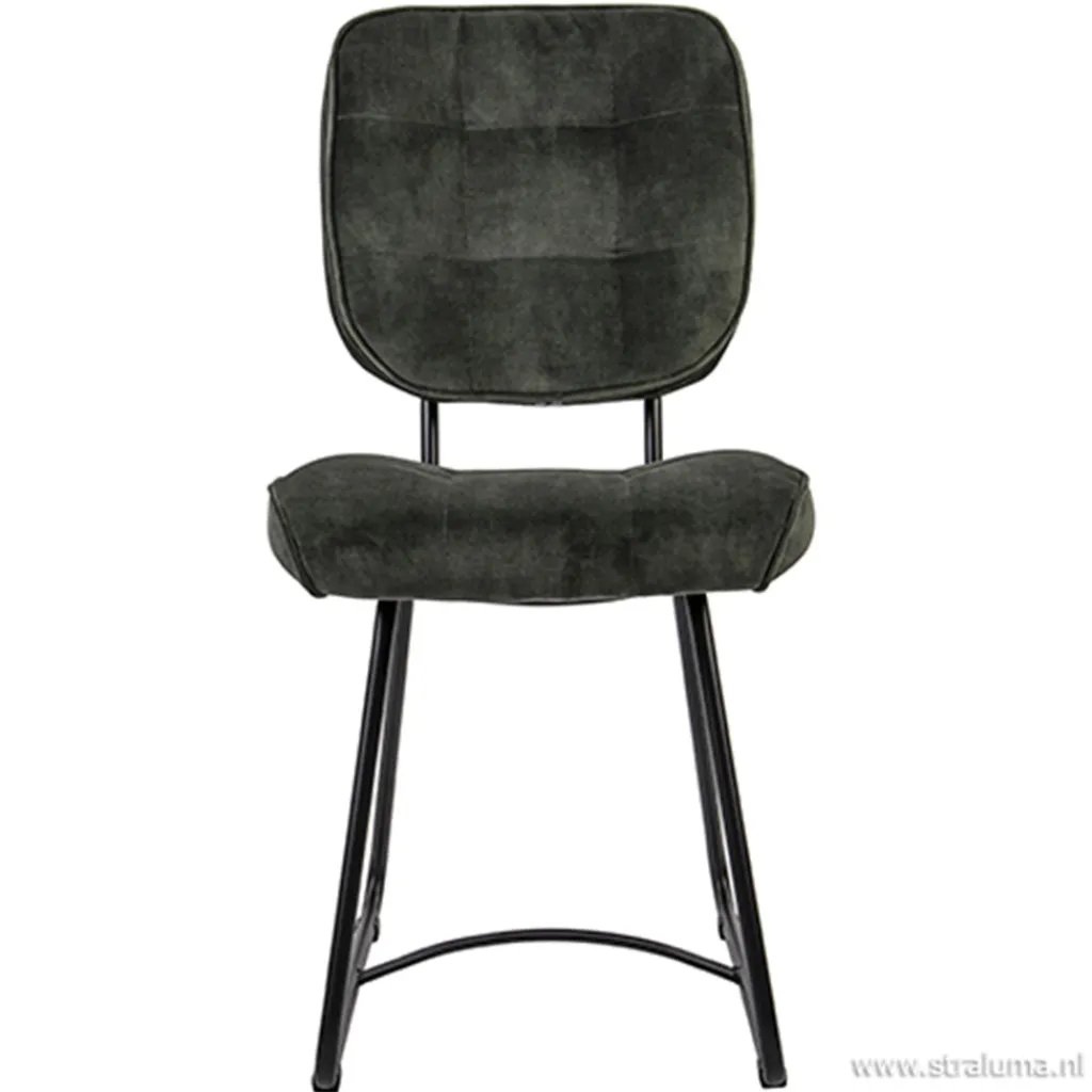 Straluma Velourse eetkamerstoel met zwarte poten> Eetkamerstoelen