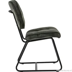 Straluma Velourse eetkamerstoel met zwarte poten><noscript><img width=