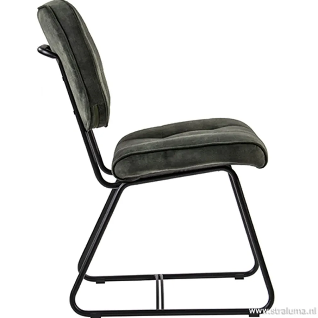 Straluma Velourse eetkamerstoel met zwarte poten> Eetkamerstoelen