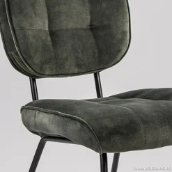 Straluma Velourse eetkamerstoel met zwarte poten><noscript><img width=